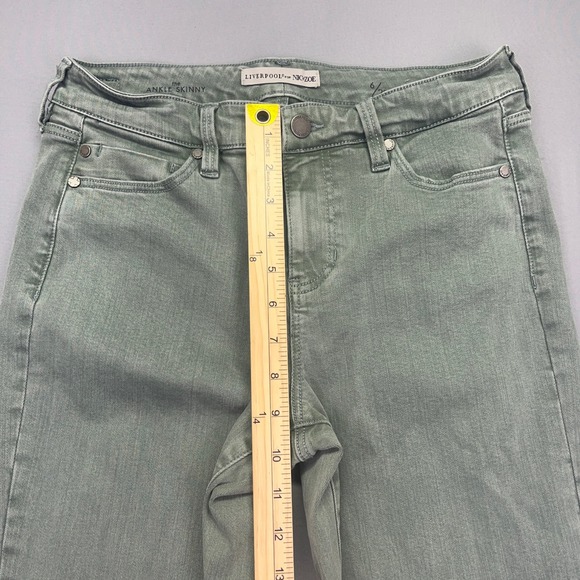 Liverpool for Nic Zoe Ankle Skinny Jeans Green Denim Casual Everyday Size‎ 6/28" - Picture 2 of 10